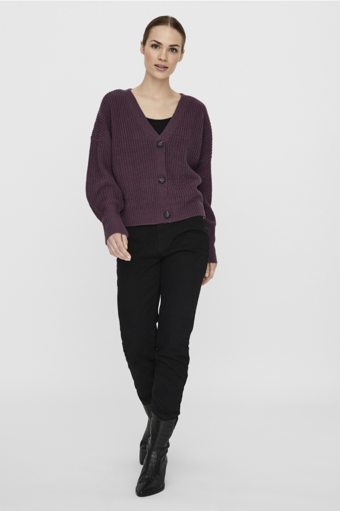 VMLEA LS V-NECK CUFF CARDIGAN NOOS 10249632 Winetasting